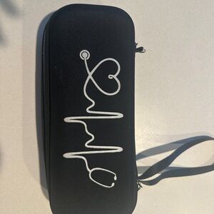 Black Stethoscope Print Zip Case
